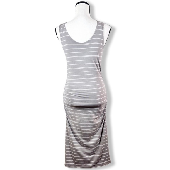 Athleta Gray/White Striped Comeback Tank Midi Dress - Picture 6 of 8